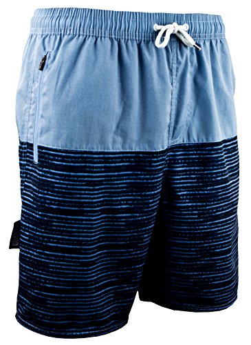 Guggen Mountain Pantalones Cortos De baño Y Playa para Hombres Pantalones Cortos De Traje Y Natación  Bañador con Modelo Negro Azul Blau M