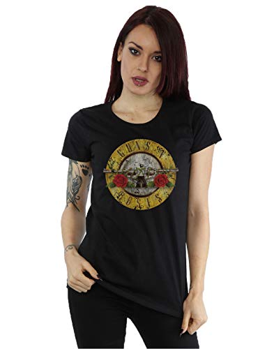 Guns N Roses mujer Vintage Bullet Logo Camiseta Medium Negro