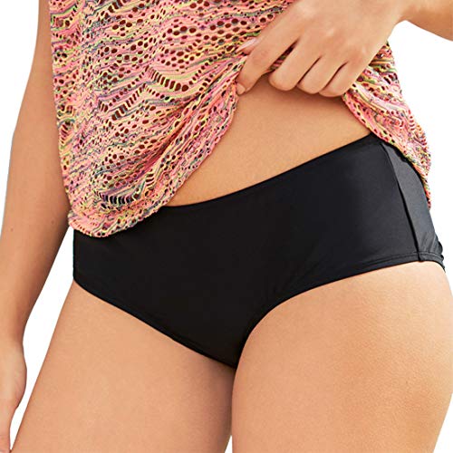 Gwell - Conjunto de tankini con encaje para mujer, con braguita, disimula la barriga, tallas grandes Rosa. XXL