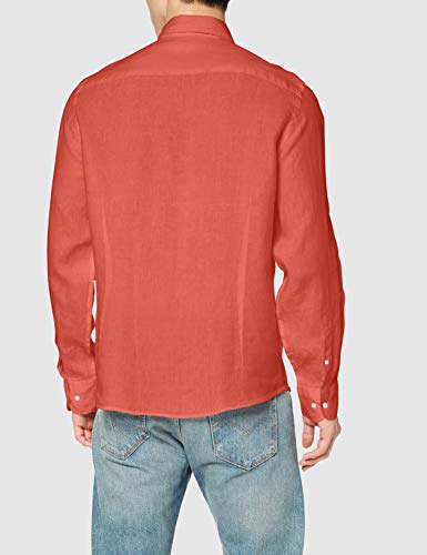 Hackett London Garment Dye Ln KS Camisa, Rojo (238STRAWBERRY 238), 44 (Talla del fabricante: X-Large) para Hombre