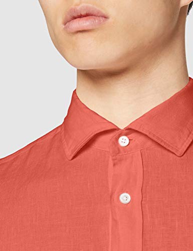 Hackett London Garment Dye Ln KS Camisa, Rojo (238STRAWBERRY 238), 44 (Talla del fabricante: X-Large) para Hombre