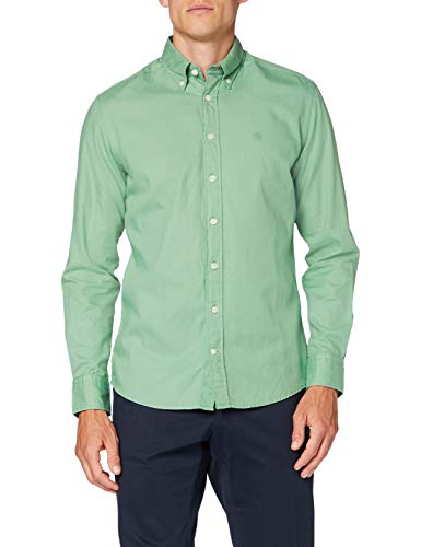 Hackett London GMT Dye OXF KC Camisa, Verde (6frwshd Clover 6fr), 39 (Talla del fabricante: Medium) para Hombre