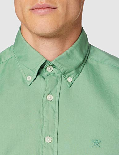 Hackett London GMT Dye OXF KC Camisa, Verde (6frwshd Clover 6fr), 39 (Talla del fabricante: Medium) para Hombre