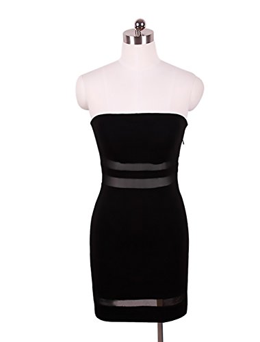 HaiDean Mini Vestido Mujer Elegantes Vestido Verano Sin Tirantes Espalda Descubierta Vestido Bandage Vestido Casual Ajustado Vestido Skinny Splice Gasa Moda Joven Verein Nachtclubrock Vestidos Party