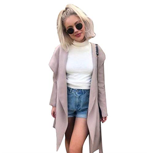 HaiDean Mujer Gabardina Elegante Otoño Invierno Caliente Largos Windbreaker Modernas Ca