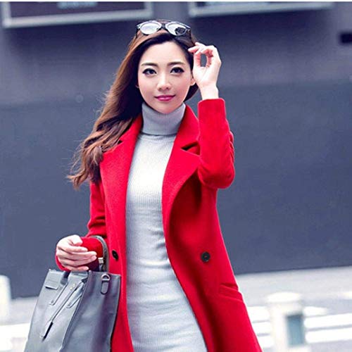HaiDean Mujer Windbreaker Elegante Otoño Parkas Caliente Clásicas Gabardina Modernas Ca