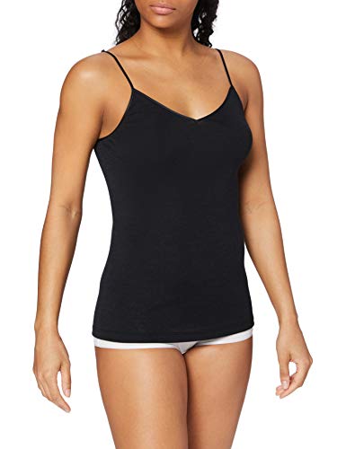 Hanro - Camiseta Interior para Mujer, Talla L, Color Negro