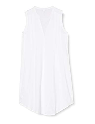 Hanro Nachthemd o.Arm 90 cm Camisón, Blanco (White 0101), Large para Mujer