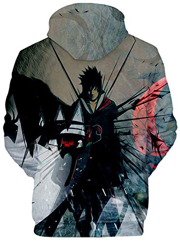 HAOSHENG Hombres Naruto Sudadera Uchiha Clan Syarinngann Casual Sudadera con Capucha Deportiva para Mujeres(M)