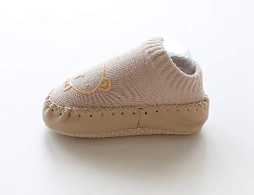 Happy Cherry - 3 pares de Calcetines de Suela para Bebés Recien Nacido Primeros Pasos Antideslizantes Zapattillas de Piso Prewalker Algodón con Dibujo Animal - 11cm/0-6 Meses