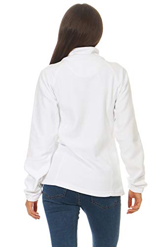 Happy Clothing Chaqueta de forro polar para mujer, para exterior, sin capucha, con cuello, color azul oscuro, negro, tallas S, M, L Blanco XXL