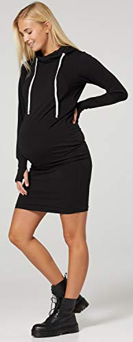 HAPPY MAMA Mujer Maternidad Amamantamiento Vestido Camisa Entrenamiento 1103 (Negro, 40-42, L)
