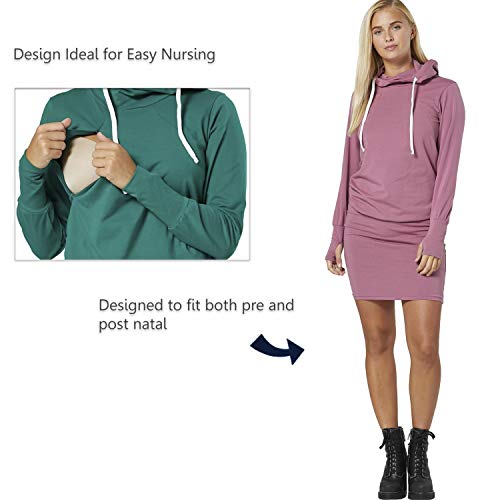 HAPPY MAMA Mujer Maternidad Amamantamiento Vestido Camisa Entrenamiento 1103 (Negro, 40-42, L)