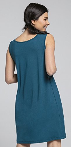 HAPPY MAMA. Para Mujer Camisa de Noche Premamá Camisón Embarazo Lactancia. 994p (Verde Botella, EU 42, XL)