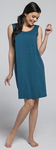 HAPPY MAMA. Para Mujer Camisa de Noche Premamá Camisón Embarazo Lactancia. 994p (Verde Botella, EU 42, XL)
