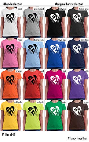 Hariz - Camiseta de cuello redondo para mujer, con mensaje "Happy Together", incluye tarjeta de regalo Blanco S