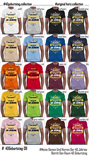 Hariz – Camiseta para hombre y mujer, el 40 años de edad, con tarjeta de regalo gris claro M