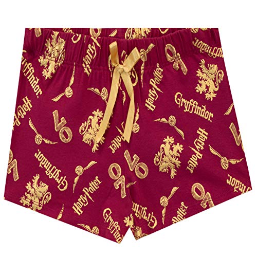 HARRY POTTER Pijamas de Manga Corta para Niñas Gryffindor Rojo 8-9 Años