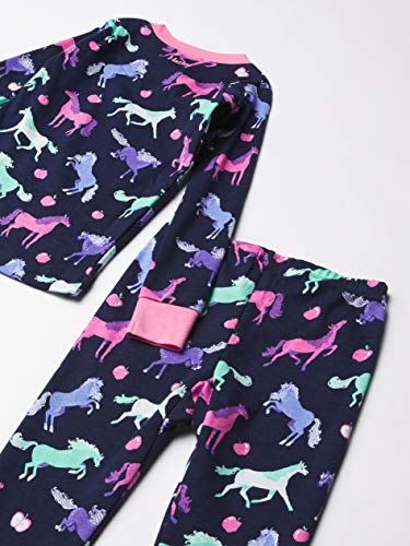 Hatley Organic Cotton Long Sleeve Printed Pyjama Sets Juego de Pijama, Caballos Felices, 2 Years para Niñas