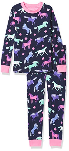 Hatley Organic Cotton Long Sleeve Printed Pyjama Sets Juego de Pijama, Caballos Felices, 2 Years para Niñas