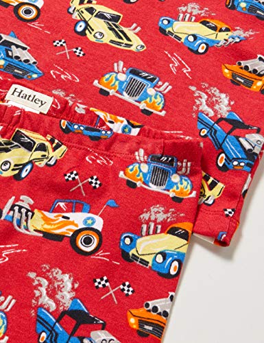 Hatley Organic Cotton Short Sleeve Printed Pyjama Sets Conjuntos de Pijama, Rojo (Hot Rods 600), 3 años para Niños