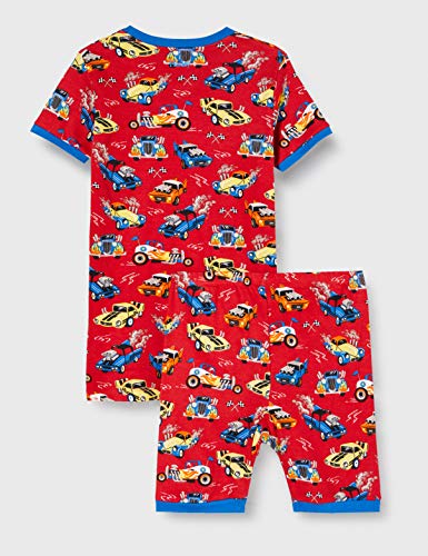 Hatley Organic Cotton Short Sleeve Printed Pyjama Sets Conjuntos de Pijama, Rojo (Hot Rods 600), 3 años para Niños