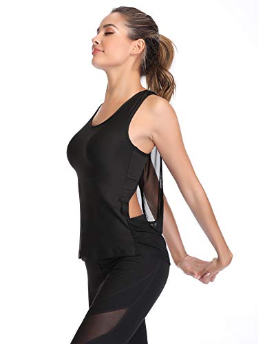 Hawiton Camiseta Deportiva de Tirantes para Mujer sin Mangas Ligera Espalda Cruzada Tank Top para Fitness,Gimnasio,Yoga