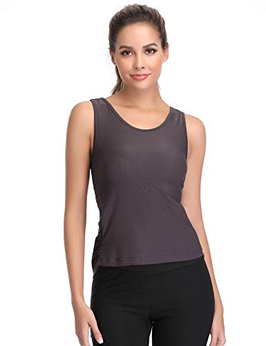 Hawiton Camiseta sin Mangas Deporte para Mujer Deportiva Tirantes Ligera Espalda Cruzada Tank Top para Fitness,Gimnasio,Yoga