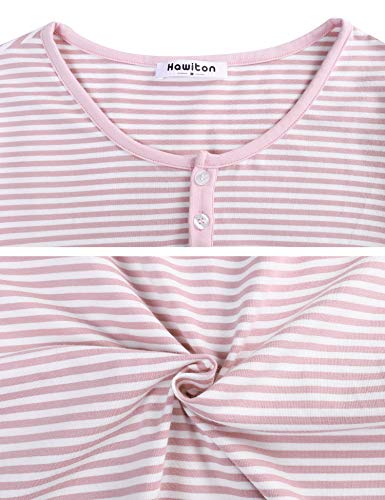 Hawiton Pijamas Mujer Invierno Manga Larga Conjunto de Pijama para Mujer Algodón Ropa de Casa Mujer Largo Pantalon Camiseta Dos Piezas