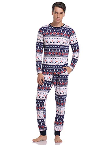 Hawiton Pijamas Navidad para Familias Pijama Mujer Hombre Niños Niña Invierno de Manga Larga Pijama Hombre Navidad Ropa de Dormir para Mamá Papá Niños