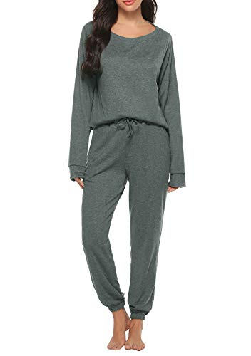 Hawiton Pijamas para Mujer Invierno,Mangas Larga Calentito Conjunto de Pijama Dos Piezas,Ropa de Dormir de Estampados de Tie Dye,Talla Grande