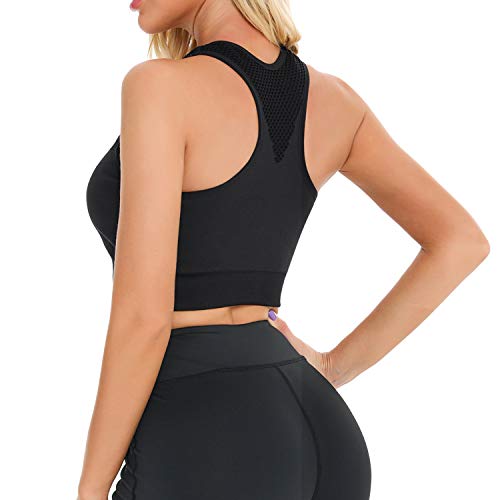 Hawiton Sujetadores Deportivos Mujer con Almohadillas extraíble, Talla Grande Push Up Bra Deportivo sin Costura,para Yoga,Running, Jogger,Fitness,Dormir