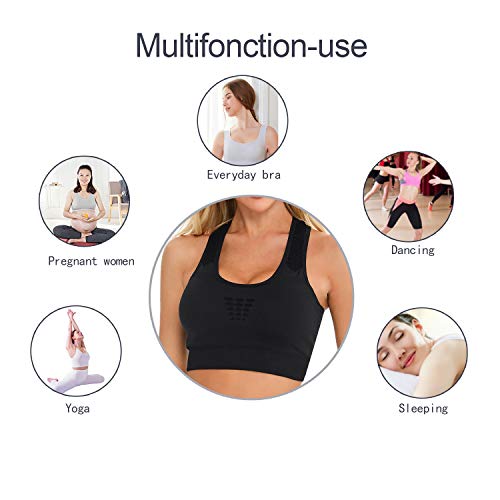 Hawiton Sujetadores Deportivos Mujer con Almohadillas extraíble, Talla Grande Push Up Bra Deportivo sin Costura,para Yoga,Running, Jogger,Fitness,Dormir