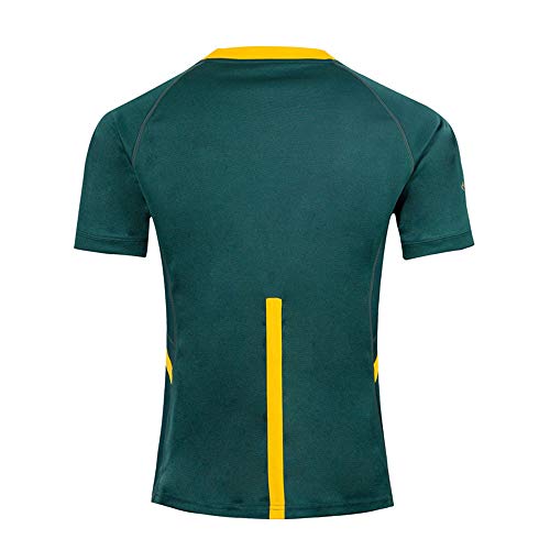 HBRE Rugby Jersey,2019 Cotton Jersey T-Shirt,Camiseta De Rugby SudáFrica,Camiseta De FúTbol Local,Manga Corta Deportiva De Secado RáPido,Ropa Deportiva De FúTbol, S-3xl,Green,L