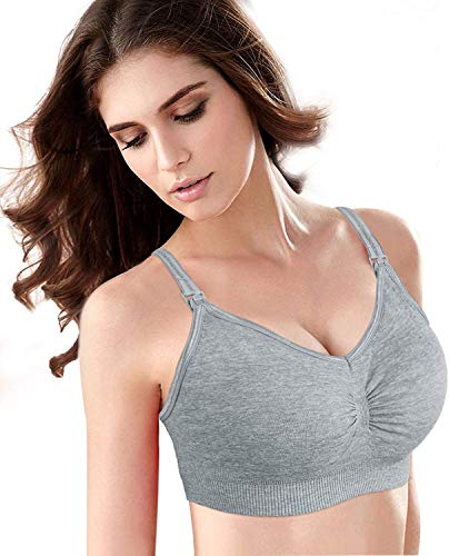 HBselect Sujetador Lactancia Sostén De Maternidad con Almohadillas Desmontable Fácil De Desabrochar para Dar El Pecho