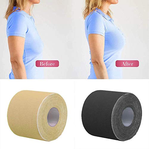 HEALLILY Cinta de Levantamiento de Senos Cinta de Boob Transpirable Instantánea Cubre Pezón Sujetador Adhesivo para Copa A-E Soporte de Empuje Amigable para El Pecho Y Moldeador de Estilo Caqui 6. 5M