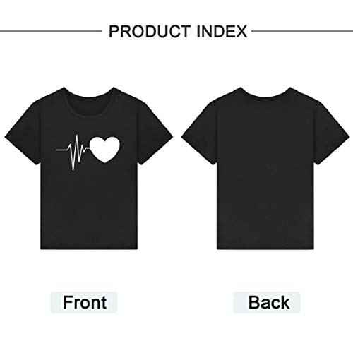 heekpek Camisetas Mujer Verano Manga Corta Casual Camiseta Holgada con Estampado de Amor y Labios T-Shirt Mujer Short Sleeve Shirt