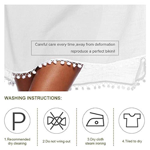 heekpek Mujer Trajes de Baño Ropa de Playa Cubrir Tapa de Bikini de Playa Borla Traje de Baño Cover Up Capa de Biquíni Vestido de Playa