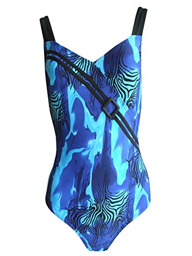 Helena Vera 7115B64 - Bañador de Media corpiña, Color marrón o Azul Azul B-Taza