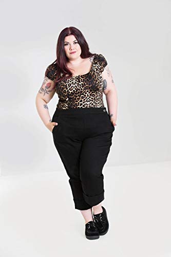 Hell Bunny Charlie Años 50 Vaqueros Corto Rockabilly Capris Jeans - Negro, UK 8 (XS)