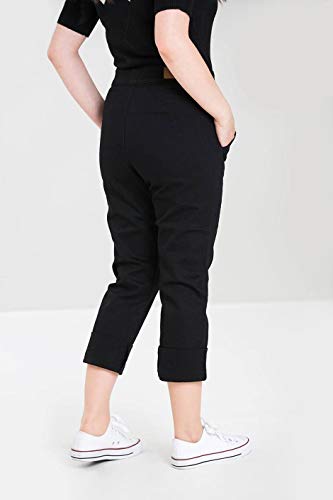 Hell Bunny Charlie Años 50 Vaqueros Corto Rockabilly Capris Jeans - Negro, UK 8 (XS)