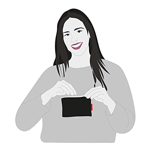 Hello-Bags Bolso Monedero/Billetero/Tarjetero. Algodón 100%. Negro. con Cremallera y Forro Interior. 14 * 10 cm. Incluye sobre Kraft de Regalo, N-001-LACURVA