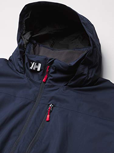 Helly Hansen Crew Hooded Midlayer - Chaqueta Impermeable, Cortavientos y Transpirable, con Forro Polar y Capucha Integrados, Hombre, Azul (597 Navy), XL