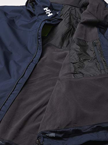 Helly Hansen Crew Hooded Midlayer - Chaqueta Impermeable, Cortavientos y Transpirable, con Forro Polar y Capucha Integrados, Hombre, Azul (597 Navy), 2XL