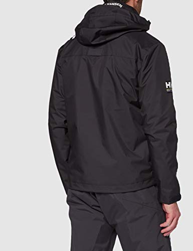 Helly Hansen Crew Hooded Midlayer - Chaqueta Impermeable, Cortavientos y Transpirable, con Forro Polar y Capucha Integrados, Hombre, Negro (990 Black), L