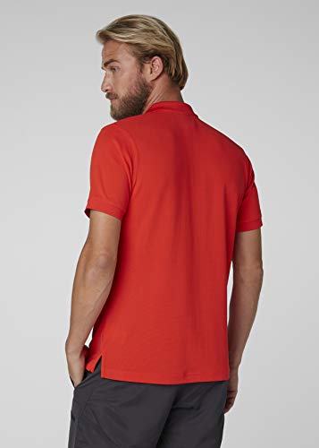 Helly Hansen Driftline Camiseta Tipo Polo de Manga Corta con Tejido de Secado rápido y Logo HH en el Pecho, Hombre, Rojo Alerta, 3XL
