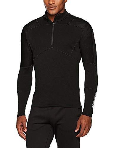 Helly Hansen HH LIFA 1/2 Zip Camiseta Técnica Lana Merino, Hombre, Negro, S