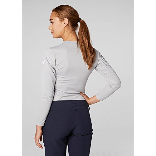 Helly Hansen HH Tech Crew Camiseta Deportiva Manga Larga, Mujer, Light Grey, M
