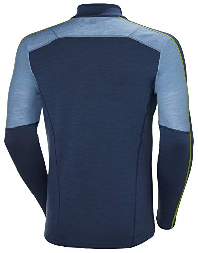 Helly Hansen LIFA Merino 1/2 Zip Thermal Baselayer Camiseta Deportiva Manga Larga, Hombre, North Sea Blue, S