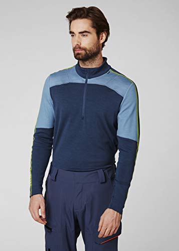 Helly Hansen LIFA Merino 1/2 Zip Thermal Baselayer Camiseta Deportiva Manga Larga, Hombre, North Sea Blue, S